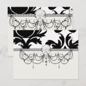 Carte Postale large et noir bold damask (Devant / Derrière)