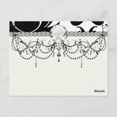 Carte Postale large et noir bold damask (Dos)