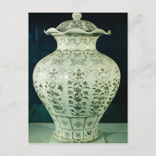 Carte Postale Large 'Kuoan' vase decorated with blue flowers