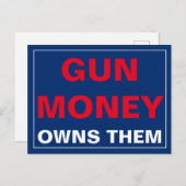 Carte Postale L'Argent Arme À Feu Leur Met Le Contrôle Des Armes (Devant / Derrière)