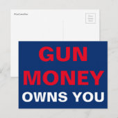 Carte Postale L'argent des armes à feu vous appartient (Devant / Derrière)
