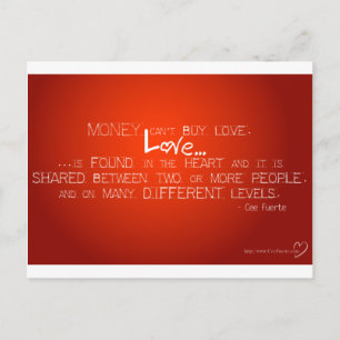 Carte Postale L'argent ne peut pas acheter l'amour