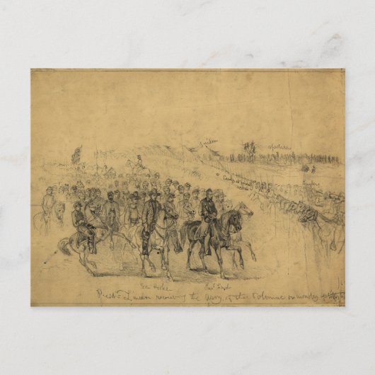 Carte Postale L'armée de terre à Lincoln, avril 1863 (Devant)