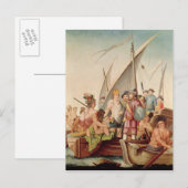 Carte Postale L'arrivée de Hernando Cortes au Mexique (Devant / Derrière)