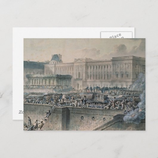 Carte Postale L'arrivée de Louis XVI devant le (Devant / Derrière)