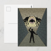 Carte Postale L'arrivée du dévoreur, étrange art d'horreur (Devant / Derrière)