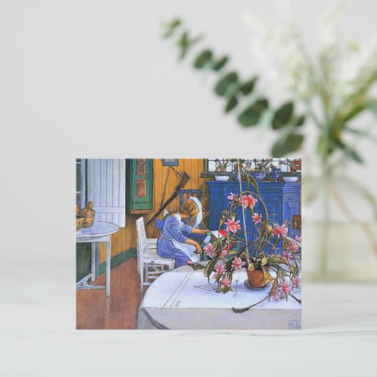 Carte Postale Larsson - Intérieur avec un cactus (Debout devant)