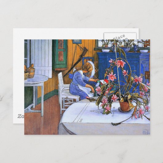 Carte Postale Larsson - Intérieur avec un cactus (Devant / Derrière)