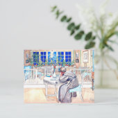 Carte Postale Larsson - La veille du voyage en Angleterre (Debout devant)