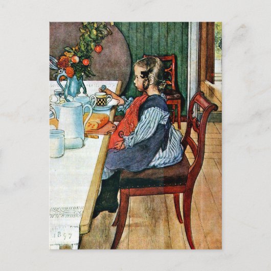 Carte Postale Larsson : Petit-déjeuner d'une dernière Riser (Devant)