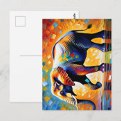 Carte Postale L'Art Africain Vivant de l'éléphant Majestic (Devant / Derrière)