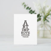 Carte Postale L'art améliore votre tableau de vision (Debout devant)