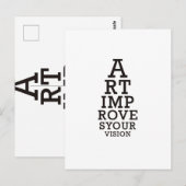 Carte Postale L'art améliore votre tableau de vision (Devant / Derrière)