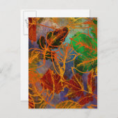 Carte Postale L'Art Automne Laisse Arrière - plan Dans Les Coule (Devant / Derrière)