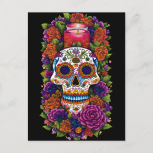 Carte Postale L'art crâne à sucre - Célébrer Dia de los Muertos