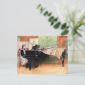 Carte Postale L'art de Carl Larsson : Jouant des gammes (Debout devant)