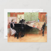 Carte Postale L'art de Carl Larsson : Jouant des gammes (Devant / Derrière)
