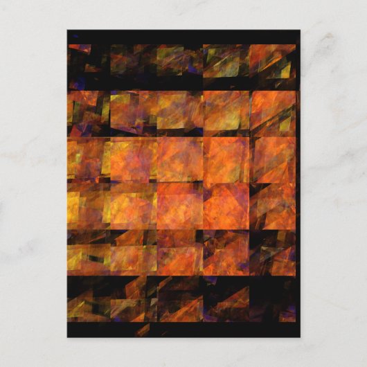 Carte Postale L'art de feu géométrique abstrait moderne mural (Devant)