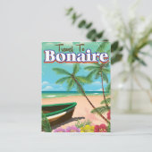 Carte Postale L'art de l'affiche de voyage de Bonaire. (Debout devant)