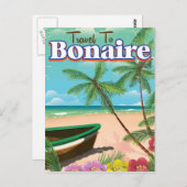 Carte Postale L'art de l'affiche de voyage de Bonaire. (Devant / Derrière)