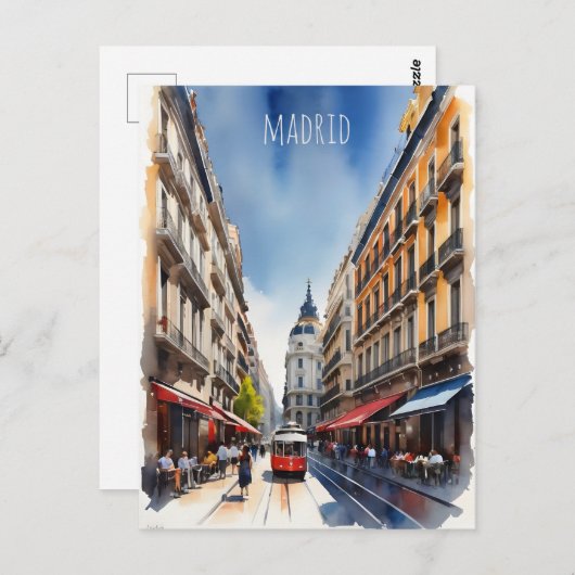 Carte Postale L'art de l'aquarelle à Madrid (Devant / Derrière)