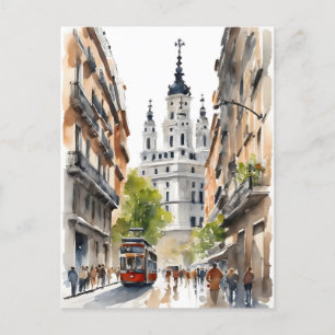Carte Postale L'art de l'aquarelle à Madrid