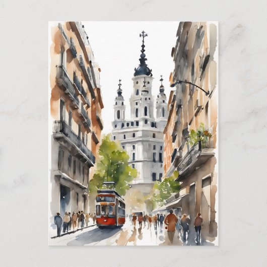 Carte Postale L'art de l'aquarelle à Madrid (Devant)