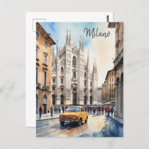 Carte Postale L'art de l'aquarelle à Milan