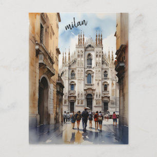 Carte Postale L'art de l'aquarelle à Milan