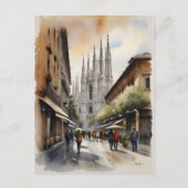 Carte Postale L'art de l'aquarelle à Milan (Devant)