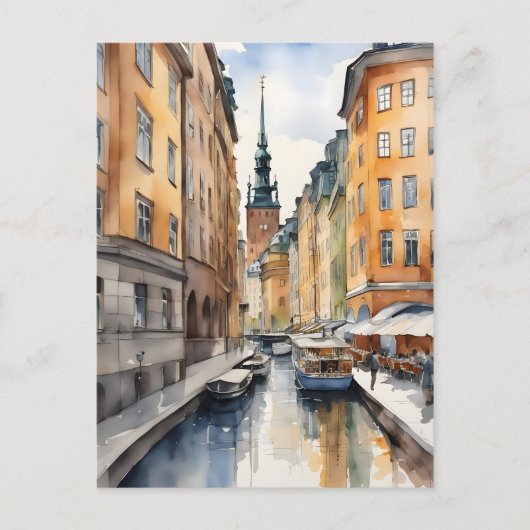 Carte Postale L'art de l'aquarelle de Stockholm (Devant)