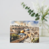 Carte Postale L'art de l'aquarelle Jérusalem Israël (Debout devant)