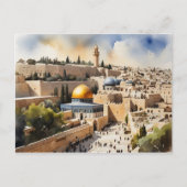 Carte Postale L'art de l'aquarelle Jérusalem Israël (Devant)