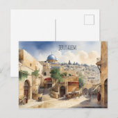 Carte Postale L'art de l'aquarelle Jérusalem Israël (Devant / Derrière)