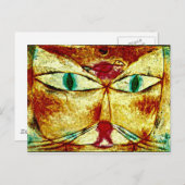 Carte Postale L'art de Paul Klee : Chat et Oiseau (Devant / Derrière)