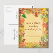 Carte Postale L'art de pinceau du feuillage d'automne pour Thank (Devant / Derrière)