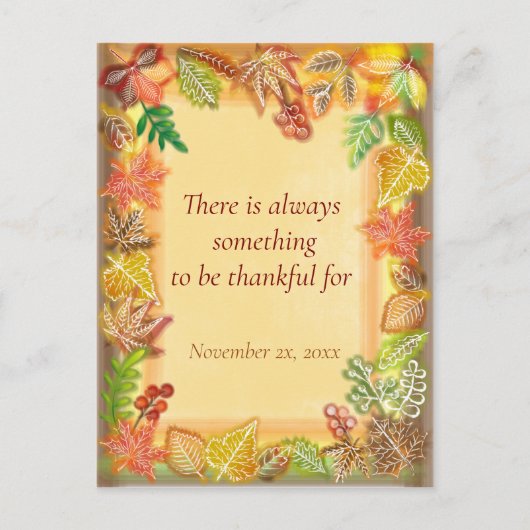 Carte Postale L'art de pinceau du feuillage d'automne pour Thank (Devant)