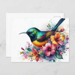 Carte Postale L'art de Sunbird Watercolor