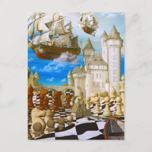 Carte Postale L'art des échecs surréaliste