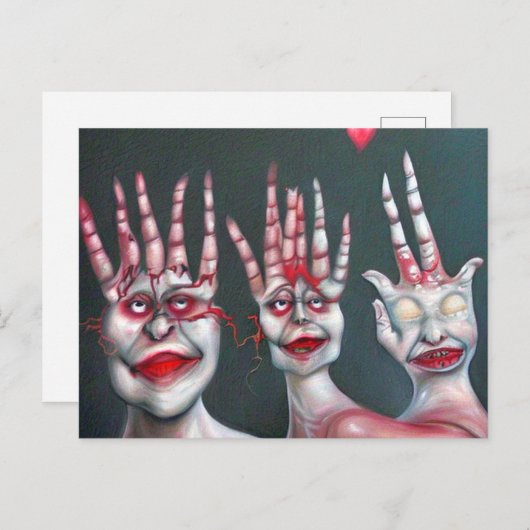 Carte Postale L'Art Des Gens De Main Étrange (Devant / Derrière)