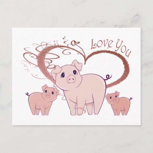 Carte Postale L'Art Des Piggies Mignonnes (Devant)