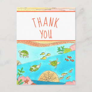 Carte Postale L'art des tortues de mer Merci