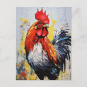 Carte Postale L'art du coq de poulet (Devant)
