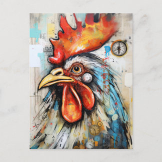 Carte Postale L'art du coq de poulet