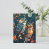 Carte Postale L'art du hibou vintage (Debout devant)