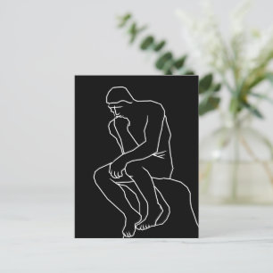 Carte Postale L'art en ligne de la statue de l'homme pensif, Ins