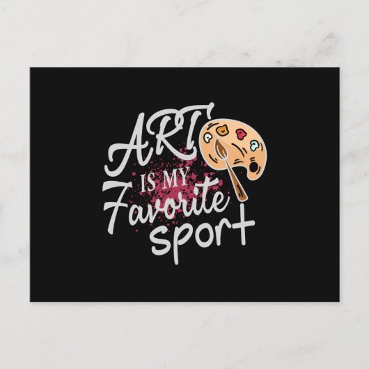 Carte Postale L'art est mon sport favori Splash rouge (Devant)