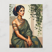 Carte Postale L'art féminin indien Portrait Wall Art (Devant)
