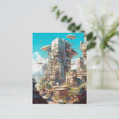 Carte Postale L'art futuriste de science-fiction de la ville (Debout devant)