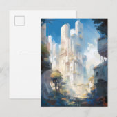 Carte Postale L'art futuriste de science-fiction de la ville (Devant / Derrière)
